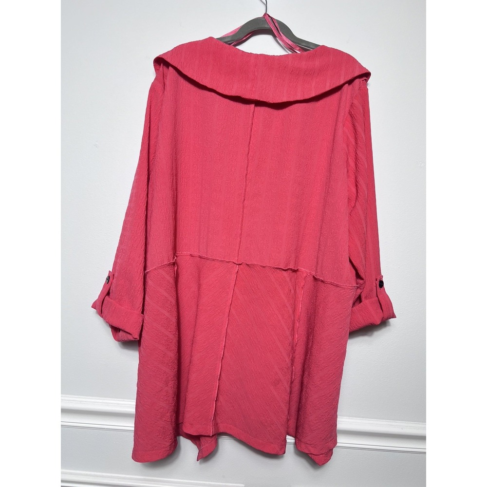 Ali Miles Blouse-Coral-2X- Cowl Neck Tunic Lagenlook Artsy Casual Office Travel - Picture 6 of 10
